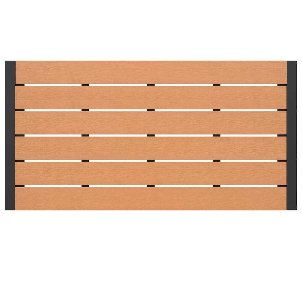 Garden Dining Set with Cushion 3 pcs Brown Steel